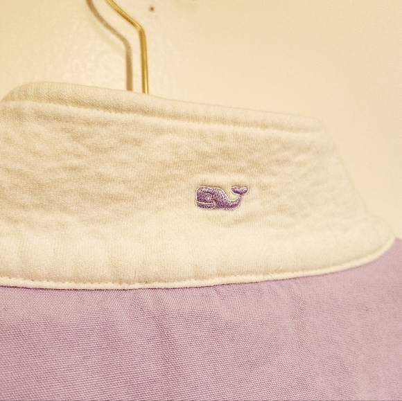 Vineyard Vines | Women's Ivory & Purple Quarter Zipper Shep Sweatshirt (Size XL) - Picture 13 of 16